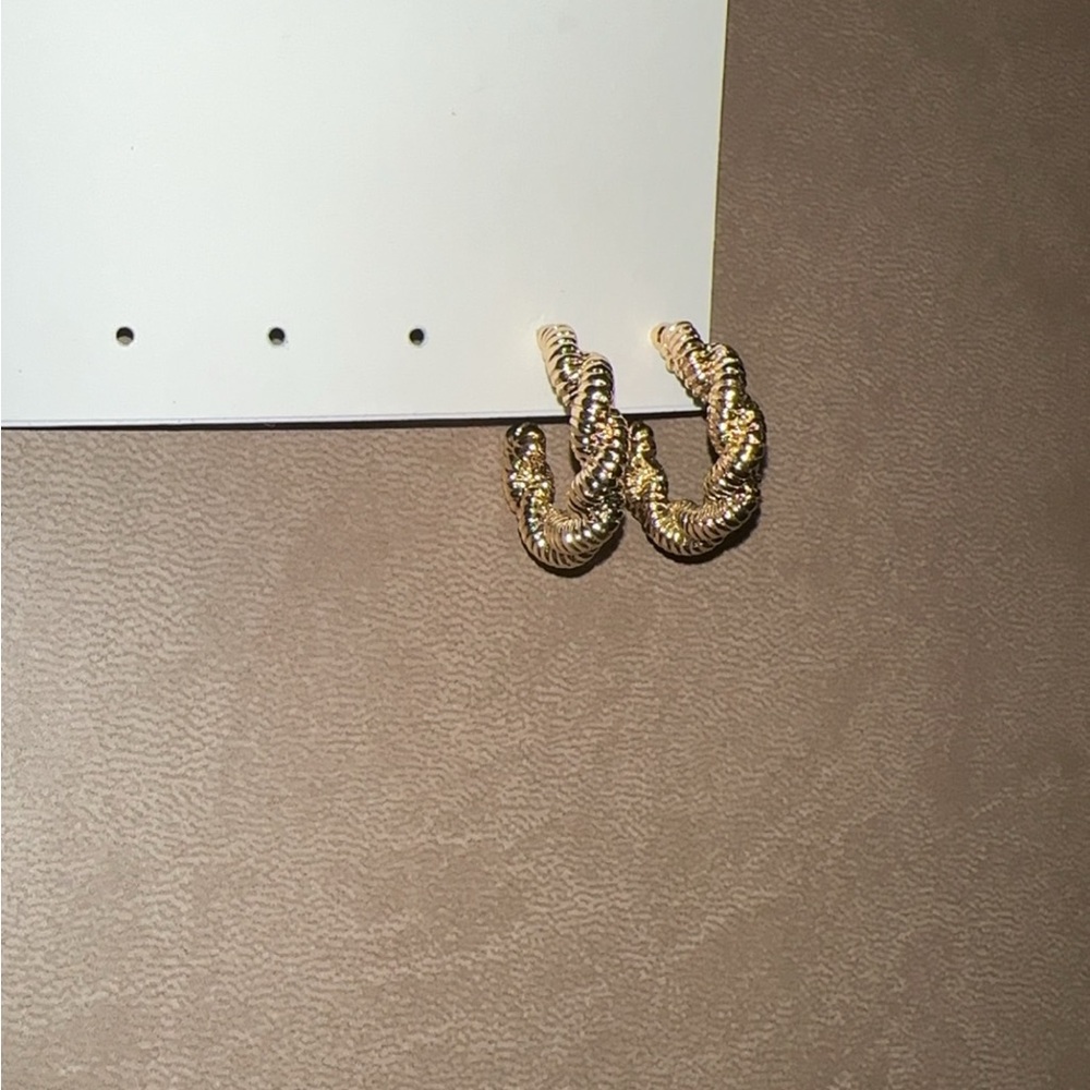 Gold and Silver Twisted Hoop Earrings